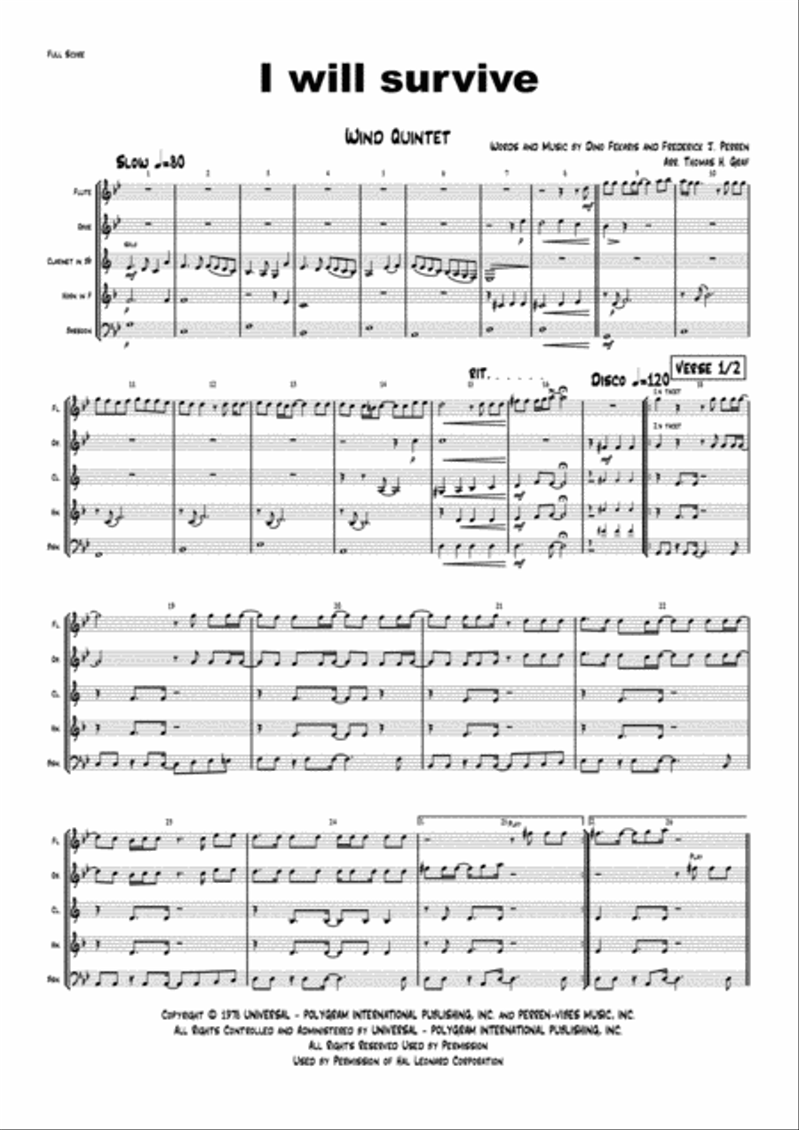 I Will Survive Woodwind Quintet scores gallery preview page 2