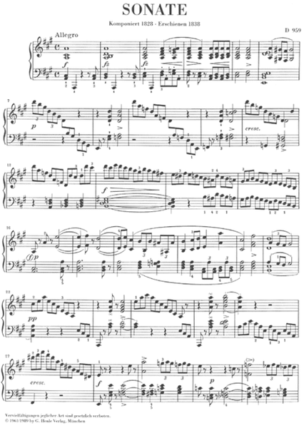 Piano Sonata A Major D 959