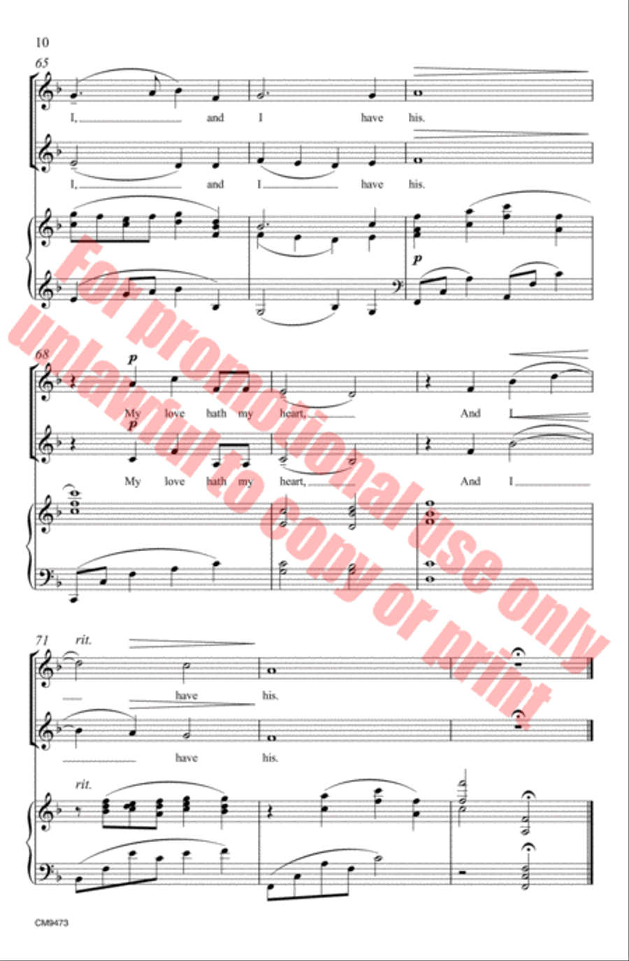 My True Love Hath My Heart SA scores gallery preview page 11