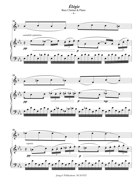 Fauré: Élégie Op. 24 for Bass Clarinet & Piano image number null