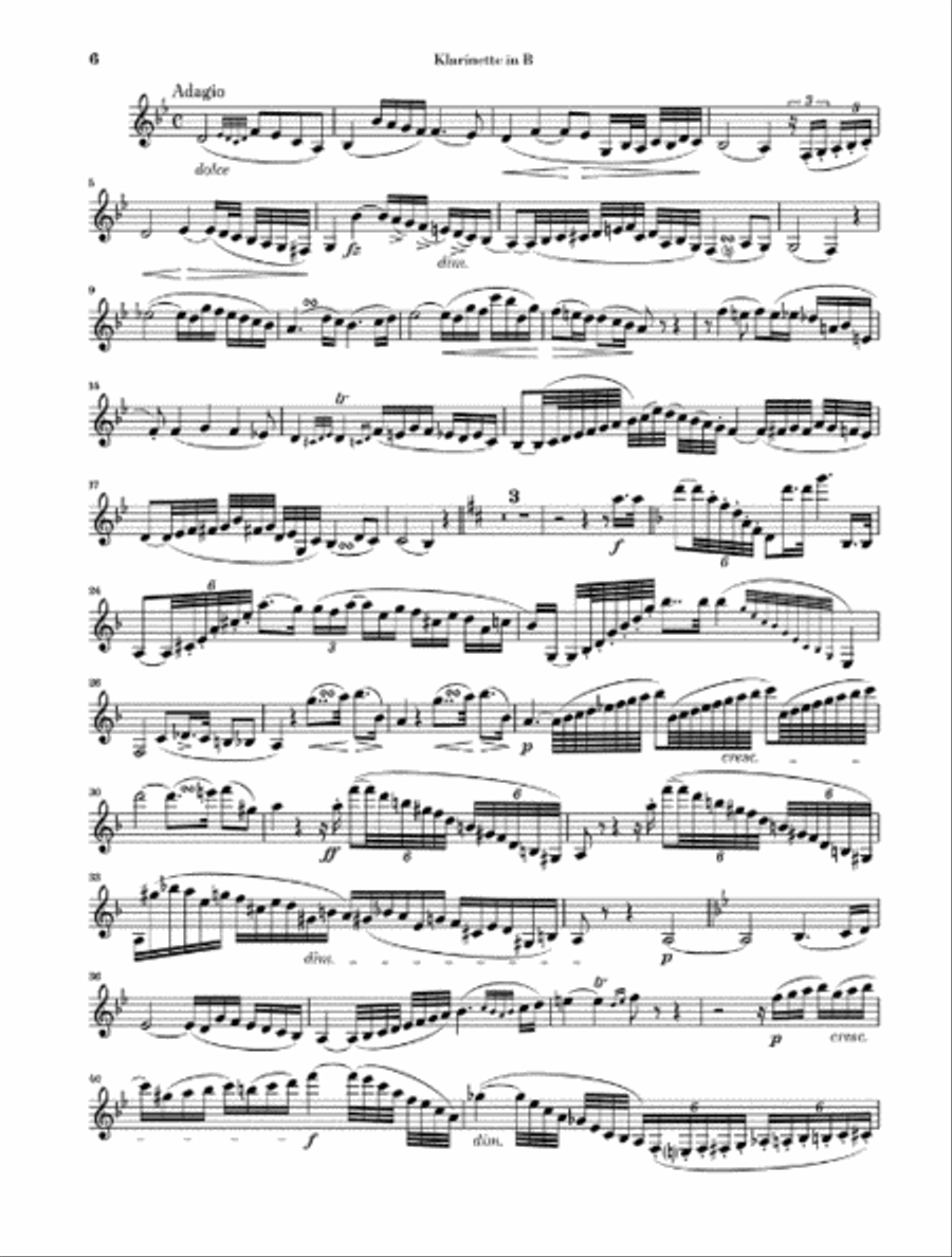 Clarinet Concerto No. 2 in E-Flat Major, Op. 57 Clarinet Solo scores gallery preview page 6