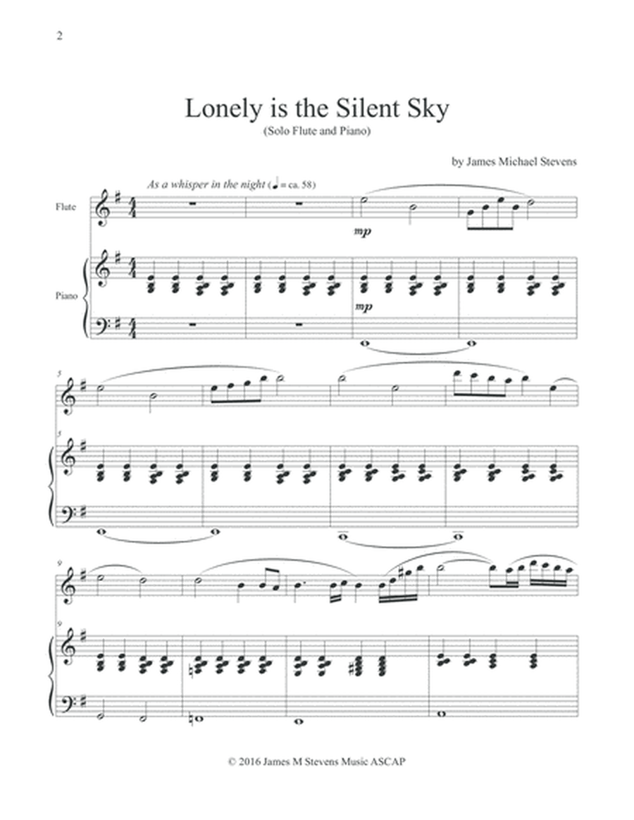Lonely is the Silent Sky - Flute & Piano image number null
