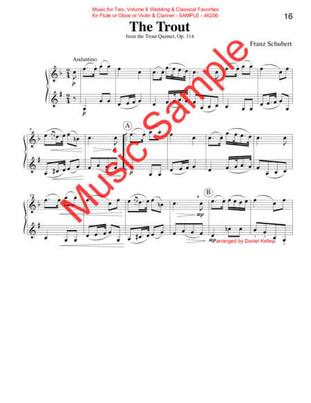 Music for Two, Volume 6 - Flute/Oboe/Violin and Clarinet