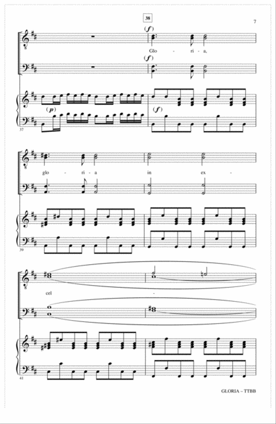 Gloria (arr. John Leavitt) TTBB scores gallery preview page 6