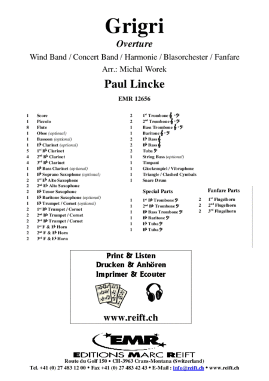 Grigri Overture by Paul Lincke Concert Band - Sheet Music page 2