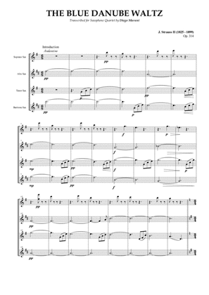Book cover for The Blue Danube Waltz for Saxophone Quartet (SATB)