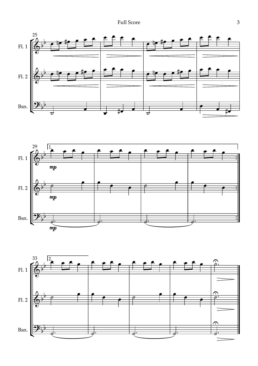 Carol of the Bells (Christmas Song) for Woodwind Trio Woodwind Trio scores gallery preview page 3