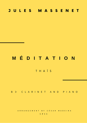 Meditation from Thais - Bb Clarinet and Piano (Full Score and Parts)