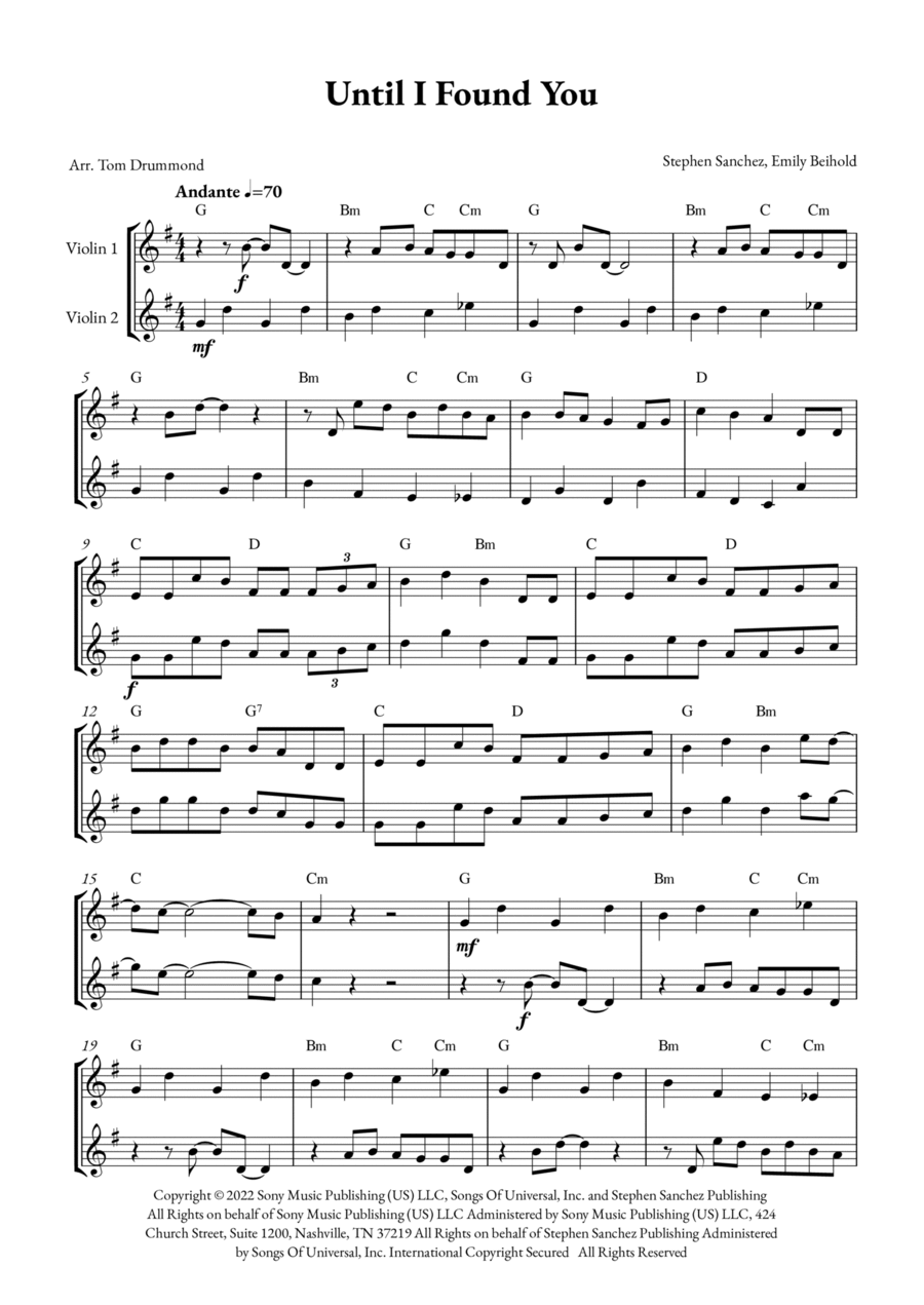 Until I Found You String Duet scores gallery preview page 1