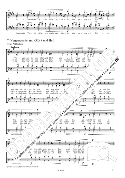 Sieben Lieder op. 62 by Johannes Brahms Choir - Sheet Music