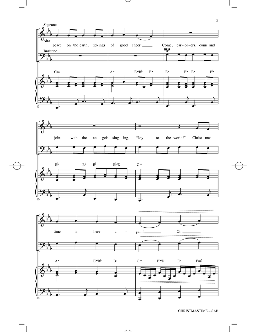 Christmastime (arr. Joseph M. Martin) 3-Part scores gallery preview page 2