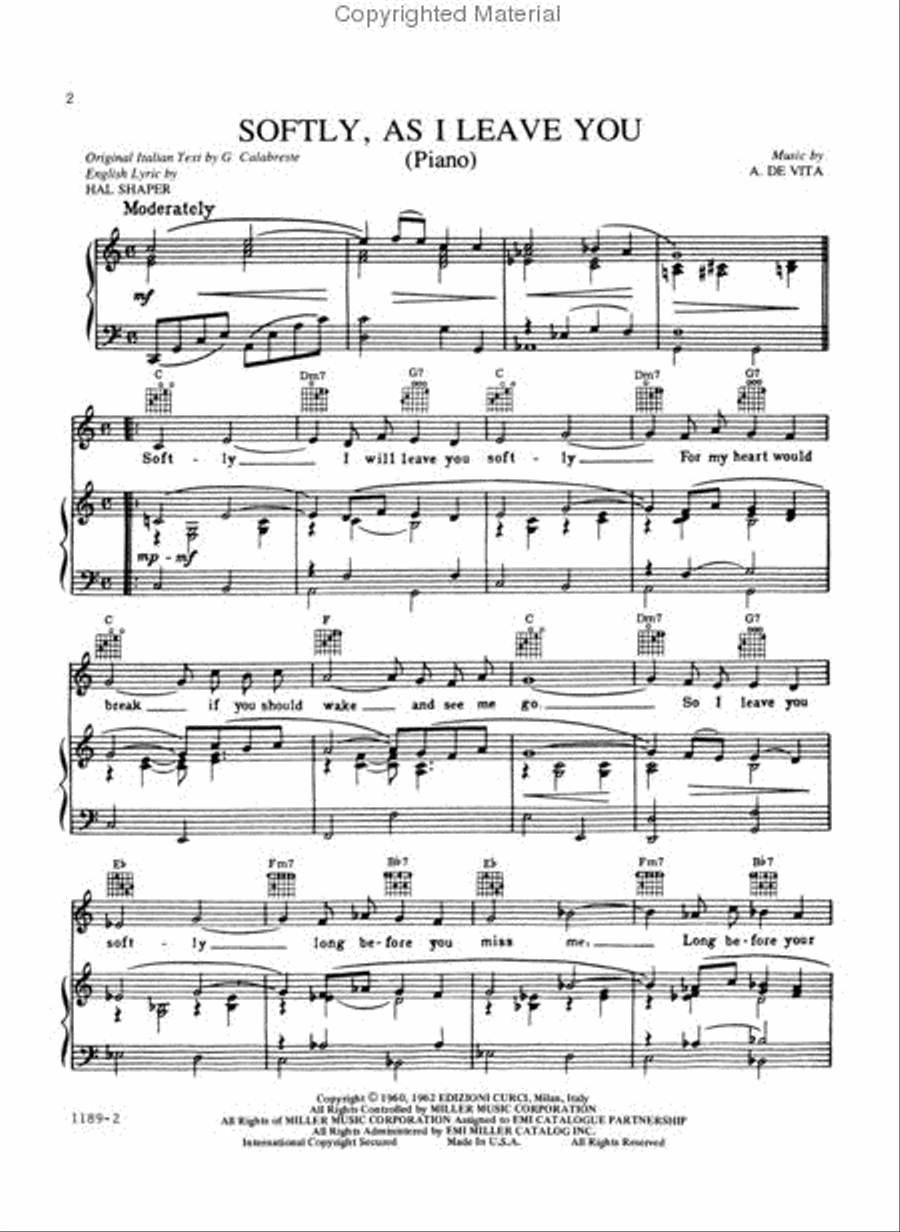 Softly, As I Leave You Small Ensemble scores gallery preview page 2