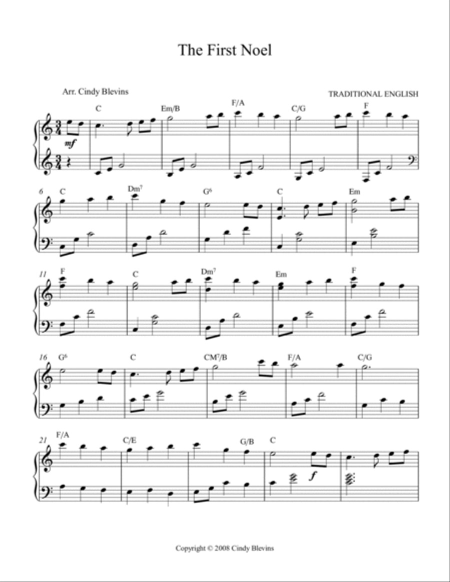 The First Noel, for Lap Harp Solo Lap Harp scores gallery preview page 2