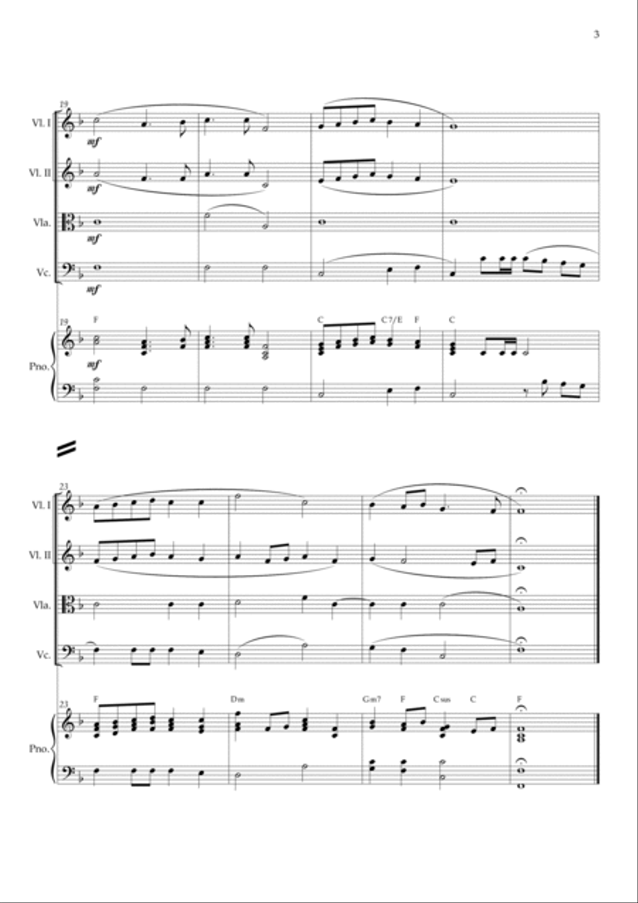 Cantate Domino - Handel (Strings Quartet) Piano and chords String Quartet scores gallery preview page 3