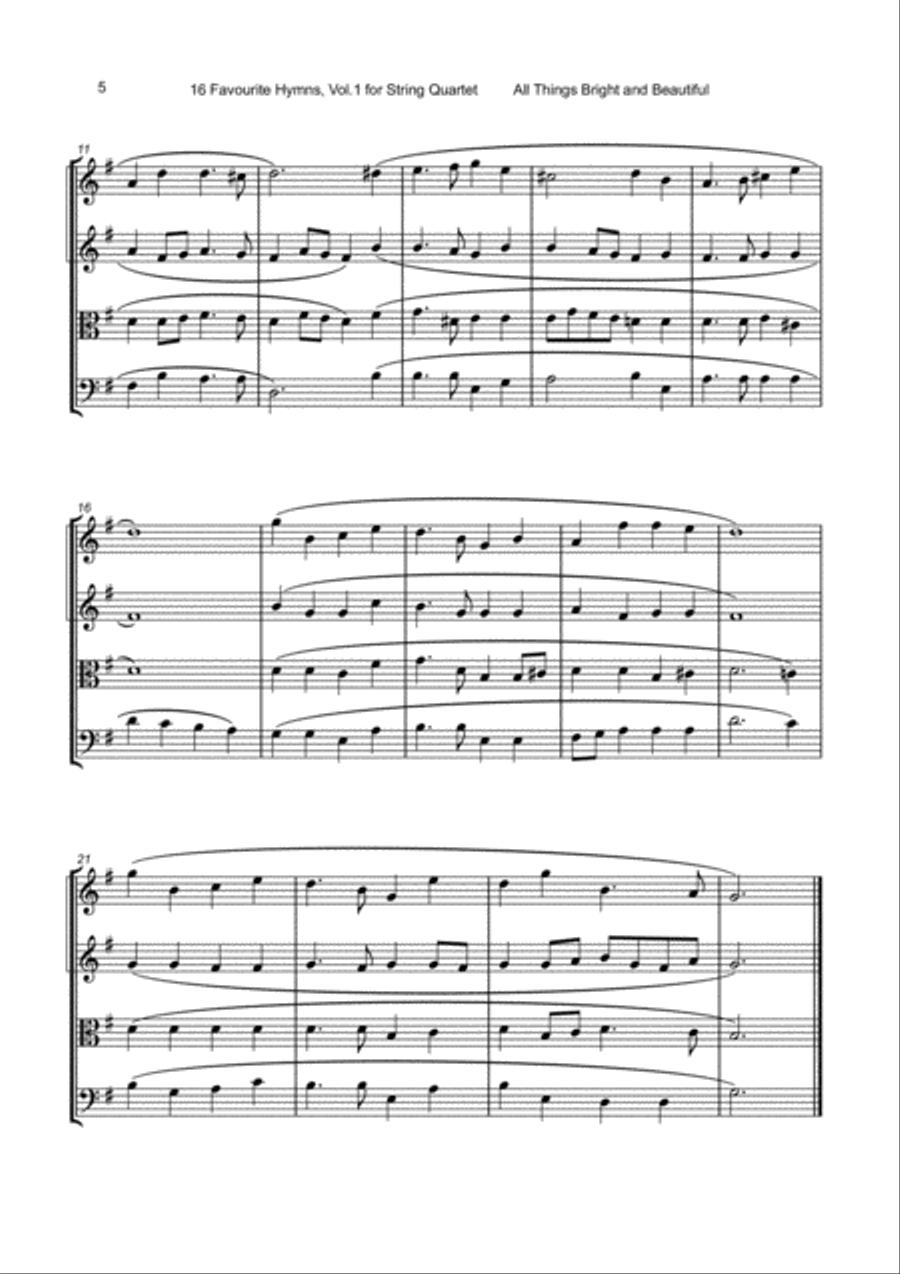 16 Favourite Hymns Vol.1 for String Quartet String Quartet scores gallery preview page 6