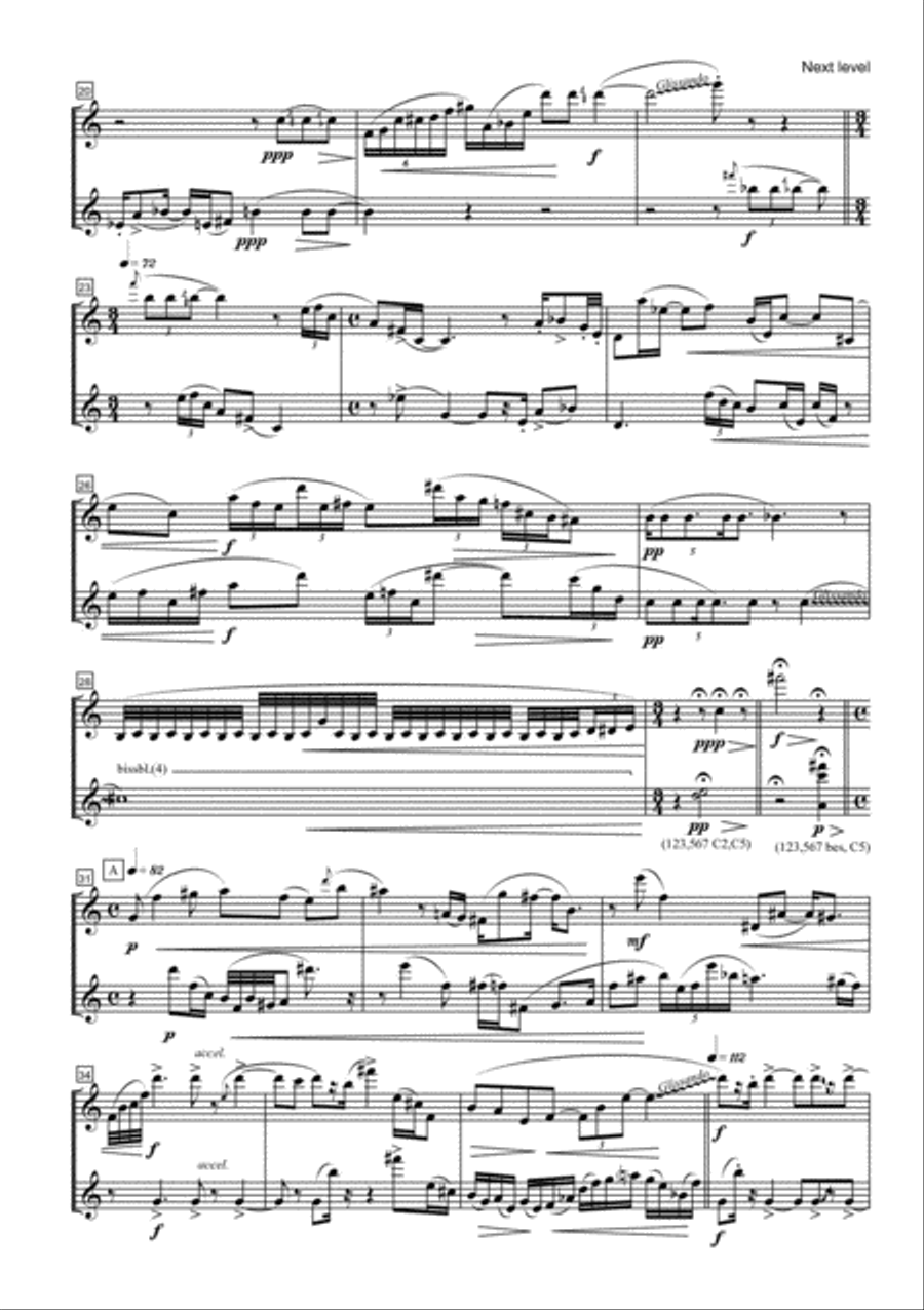 Next Level for Two Soprano Saxophones Woodwind Duet scores gallery preview page 3