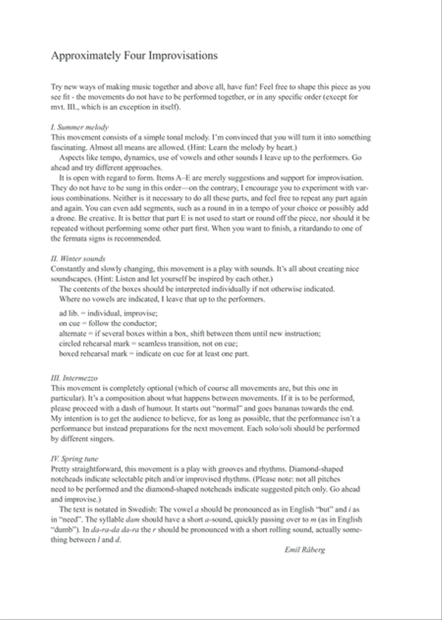 Approximately Four Improvisations Choir scores gallery preview page 3