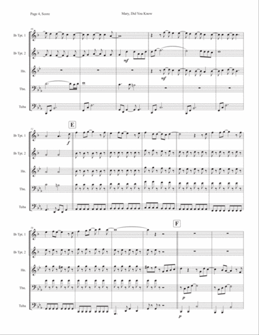 Mary, Did You Know? Mary, Did You Know? Horn scores gallery preview page 4