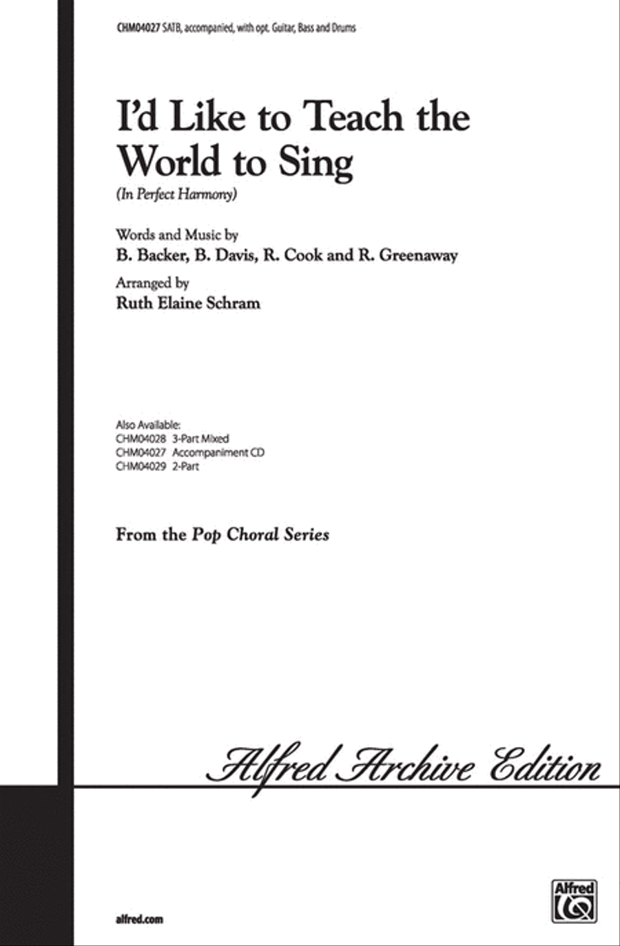 I'd Like to Teach the World to Sing (In Perfect Harmony) 4-Part scores gallery preview page 1