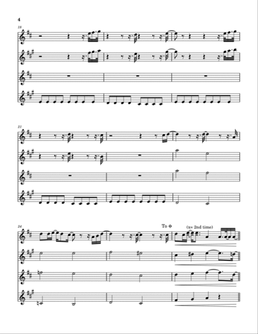 Dance Hall Days Saxophone Quartet scores gallery preview page 5