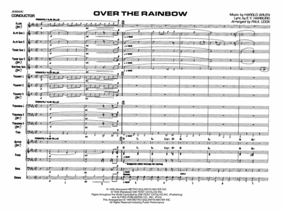 Over the Rainbow: Score