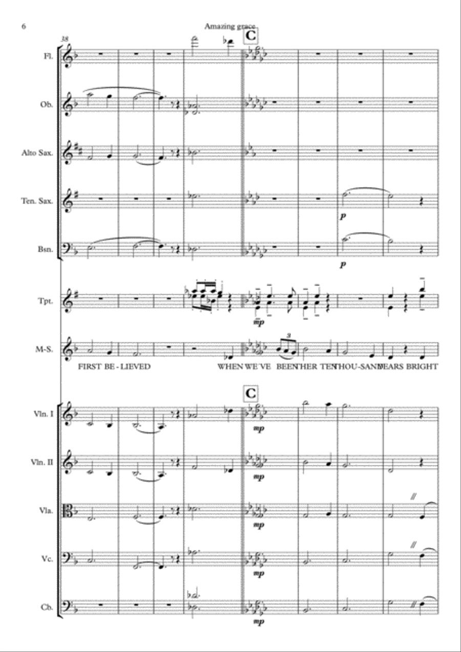 Amazing Grace Full Orchestra scores gallery preview page 6