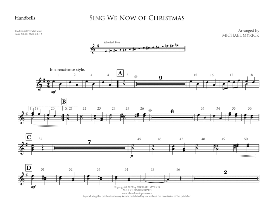 Sing We Now of Christmas (Handbell Part) image number null