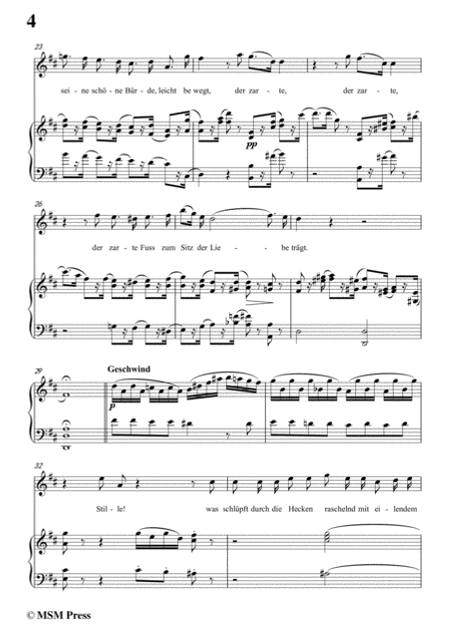 Schubert-Die Erwartung,Op.116,in D Major,for Voice&Piano Voice scores gallery preview page 6