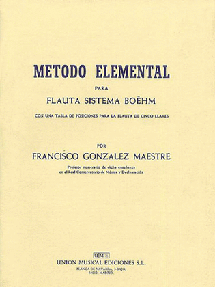 Book cover for Gonzalez Metodo Elemental Para Flauta