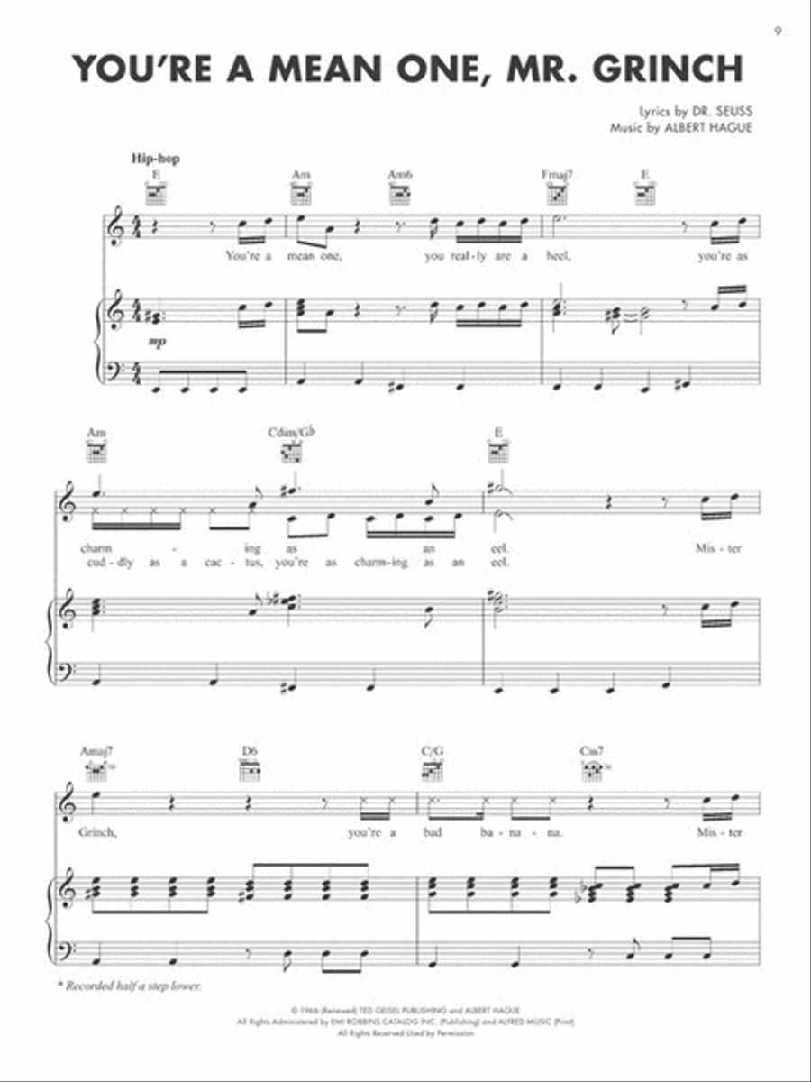 Dr. Seuss' The Grinch Piano, Vocal, Guitar scores gallery preview page 4