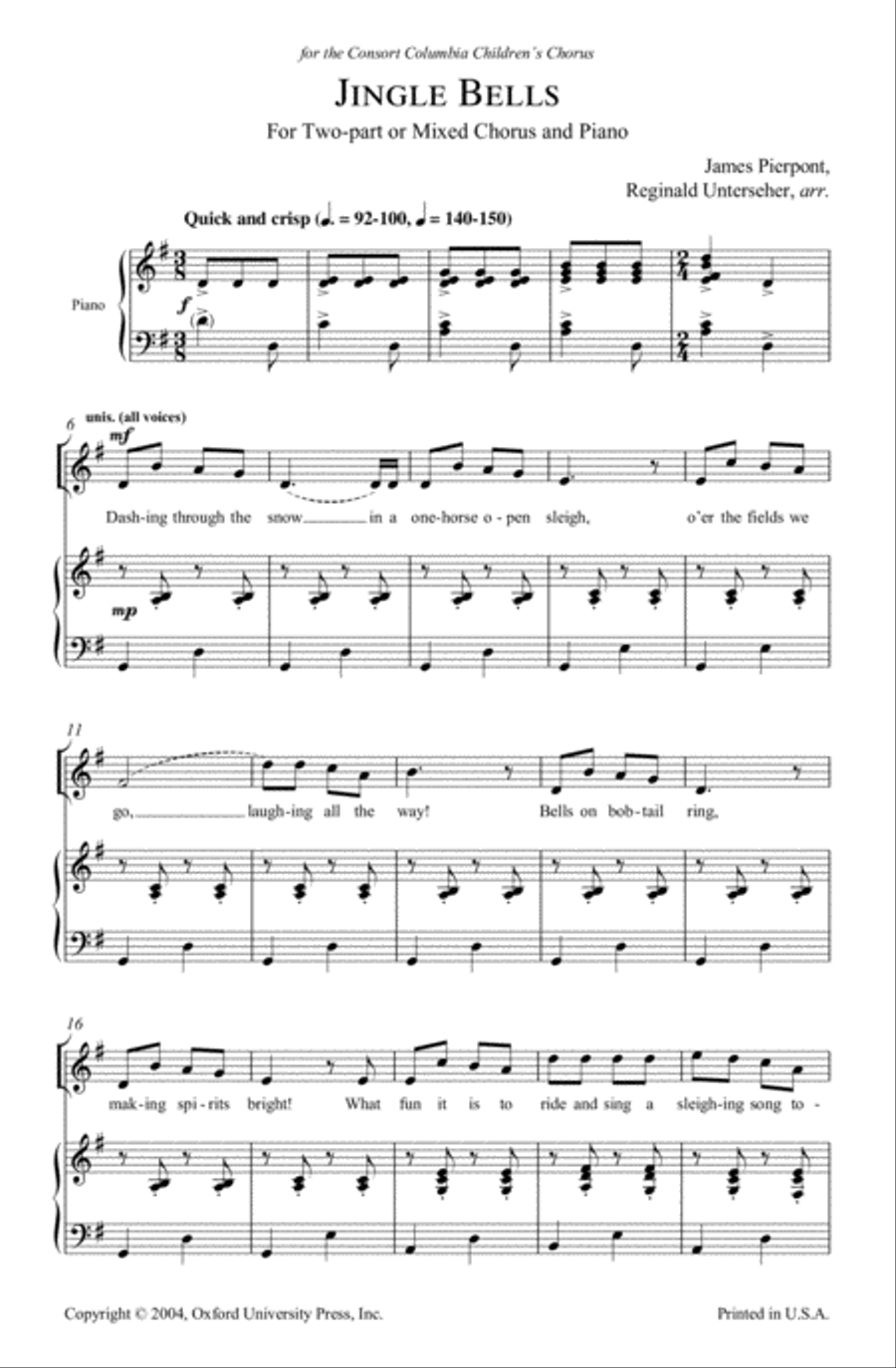 Jingle bells Jingle bells 4-Part scores gallery preview page 2