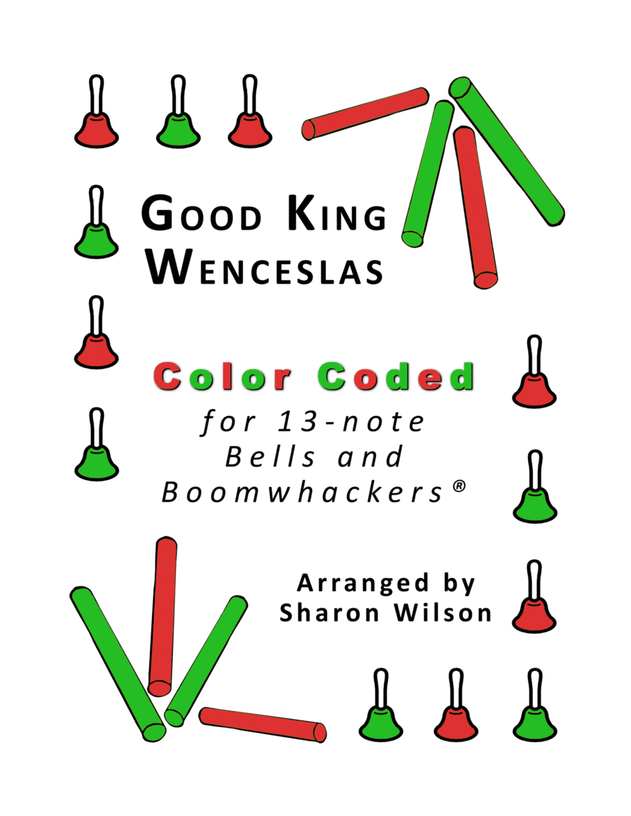 Good King Wenceslas for 13-note Bells and Boomwhackers (with Color Coded Notes) image number null