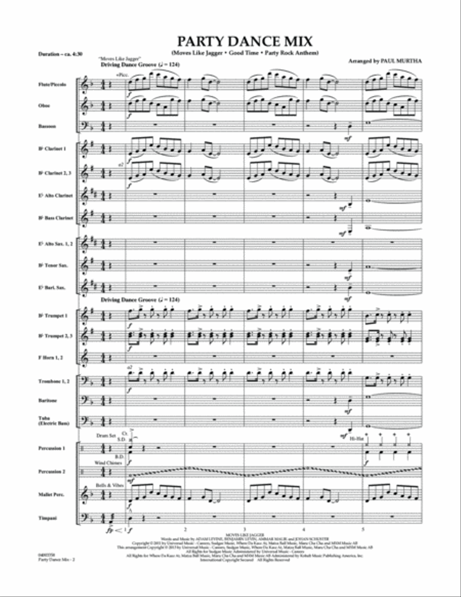 Party Dance Mix - Conductor Score (Full Score) Concert Band scores gallery preview page 2