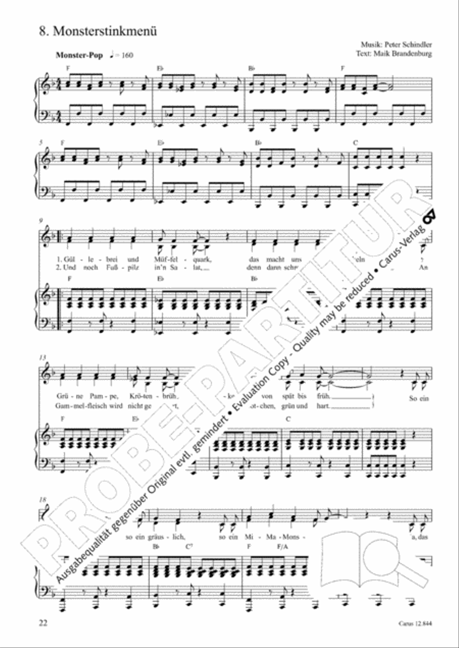 Gruselmonsterzaubersongs. Heft II Children's Choir scores gallery preview page 23