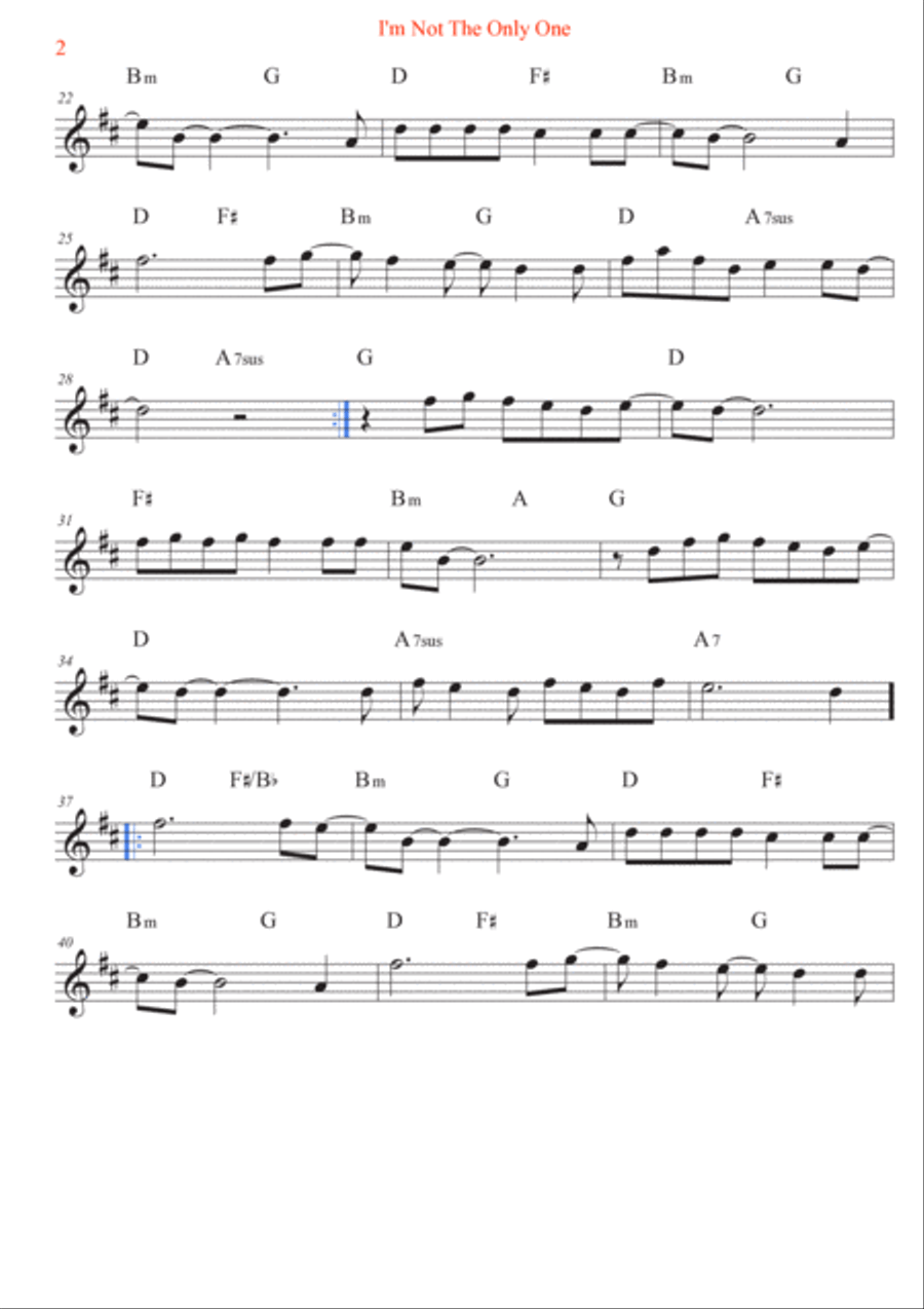 I'm Not The Only One Alto Saxophone scores gallery preview page 2