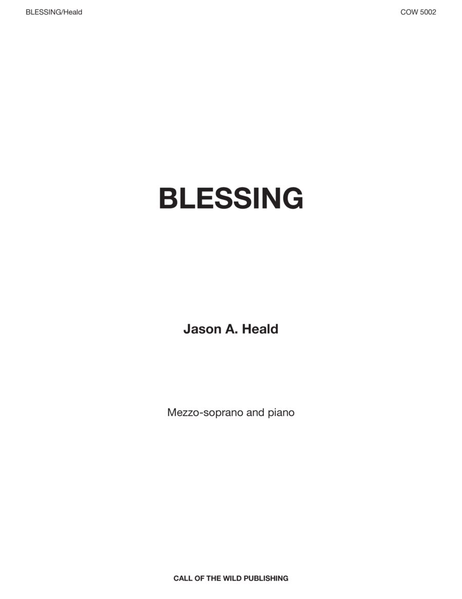 "Blessing" for voice and piano image number null