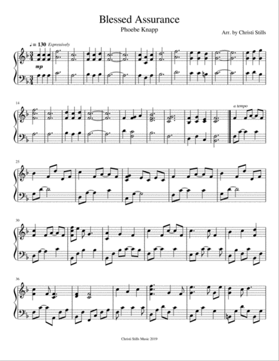 Blessed Assurance (Piano Solo) Piano Solo scores gallery preview page 1