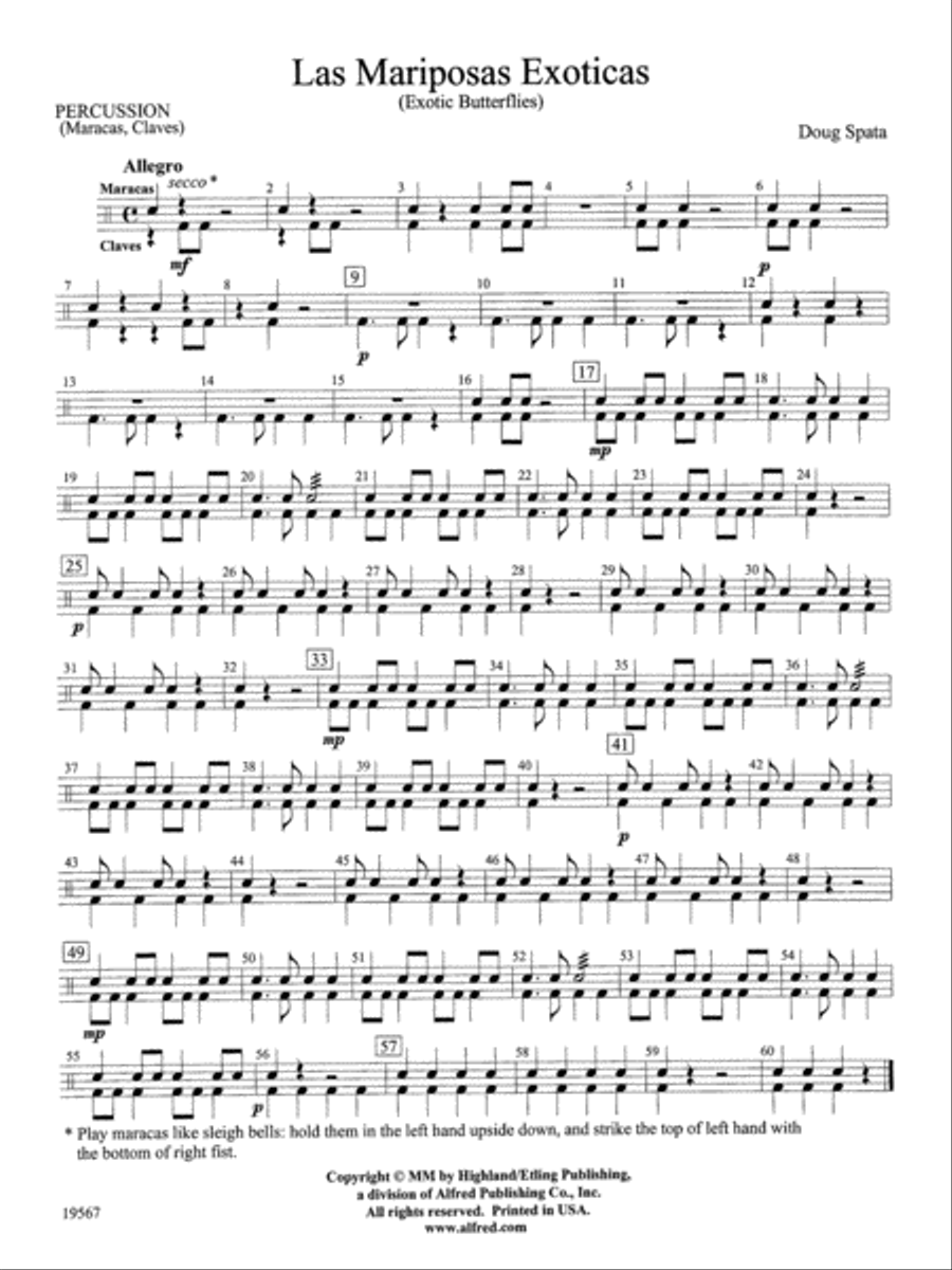 Las Mariposas Exoticas: 1st Percussion String Orchestra scores gallery preview page 1