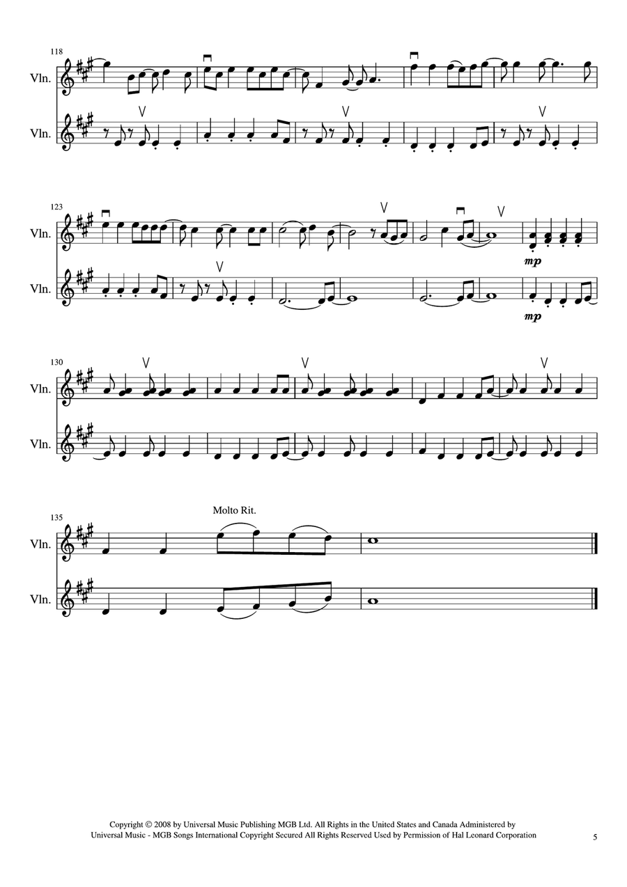 Viva La Vida String Duet scores gallery preview page 5