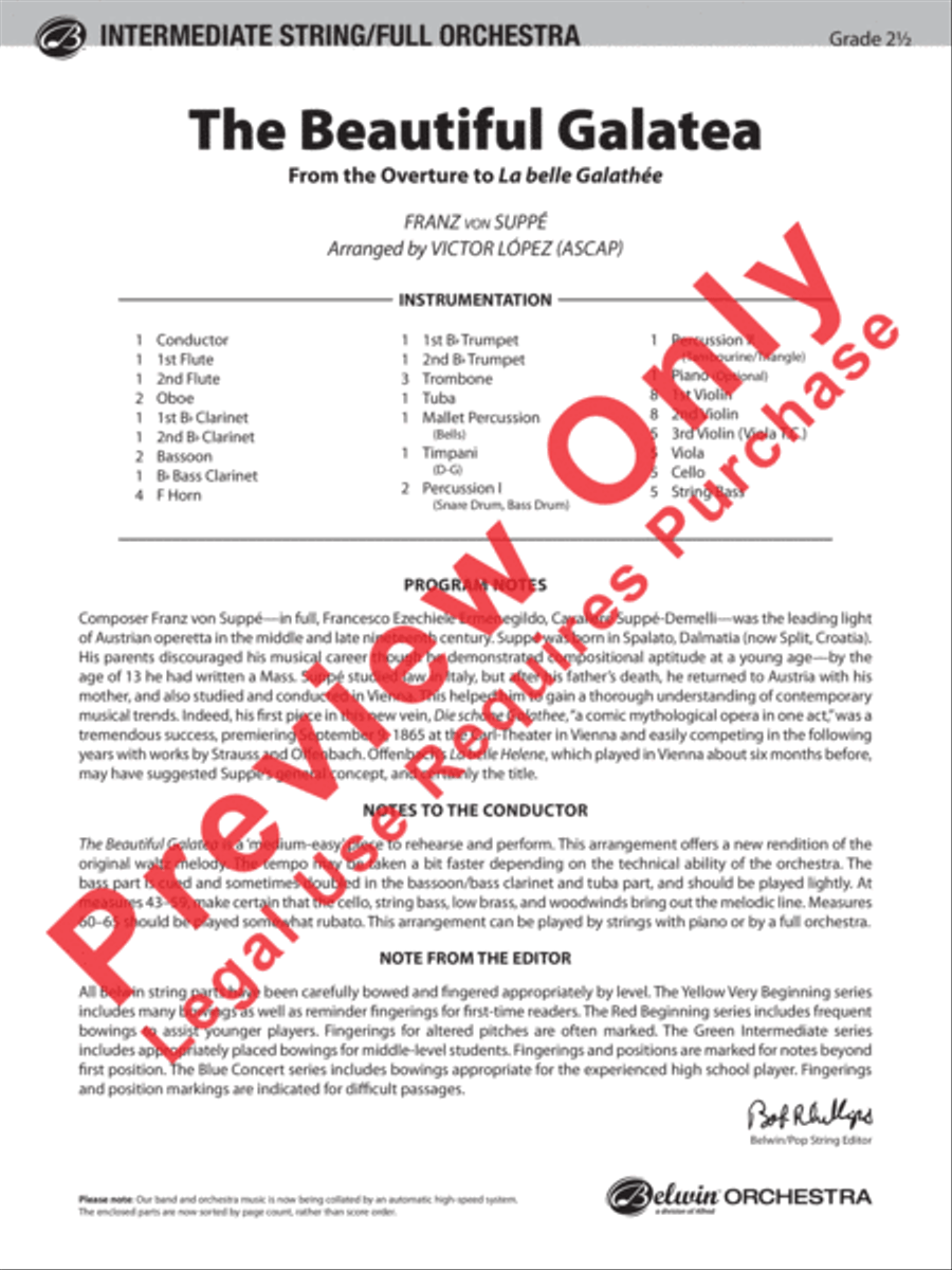 The Beautiful Galatea Full Orchestra scores gallery preview page 2