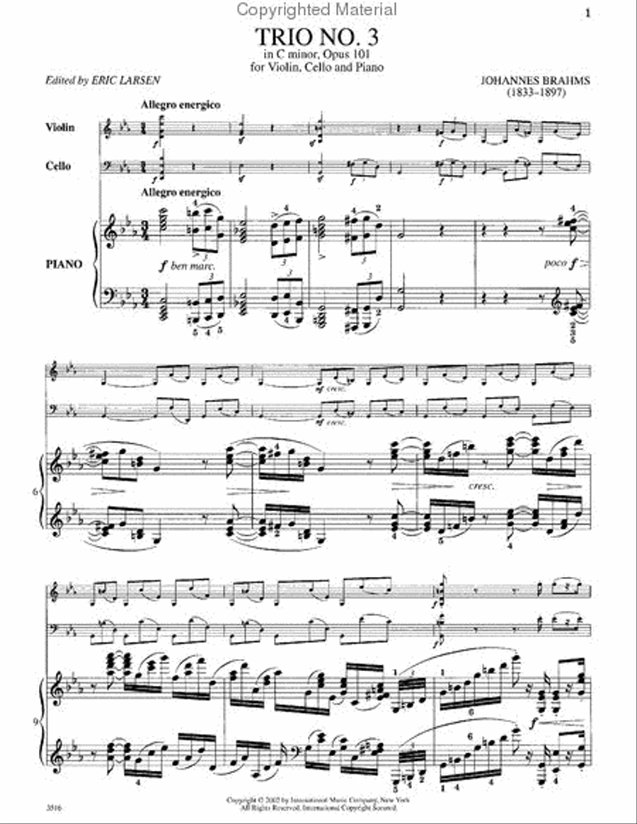 Piano Trio In C Minor, Op. 101 Piano Trio scores gallery preview page 2
