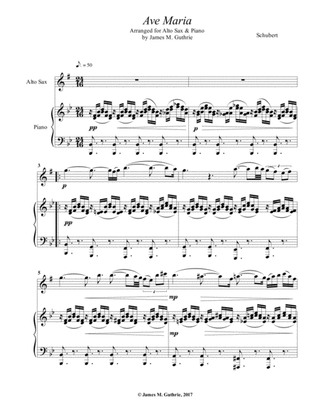 Book cover for Schubert: Ave Maria for Alto Sax & Piano