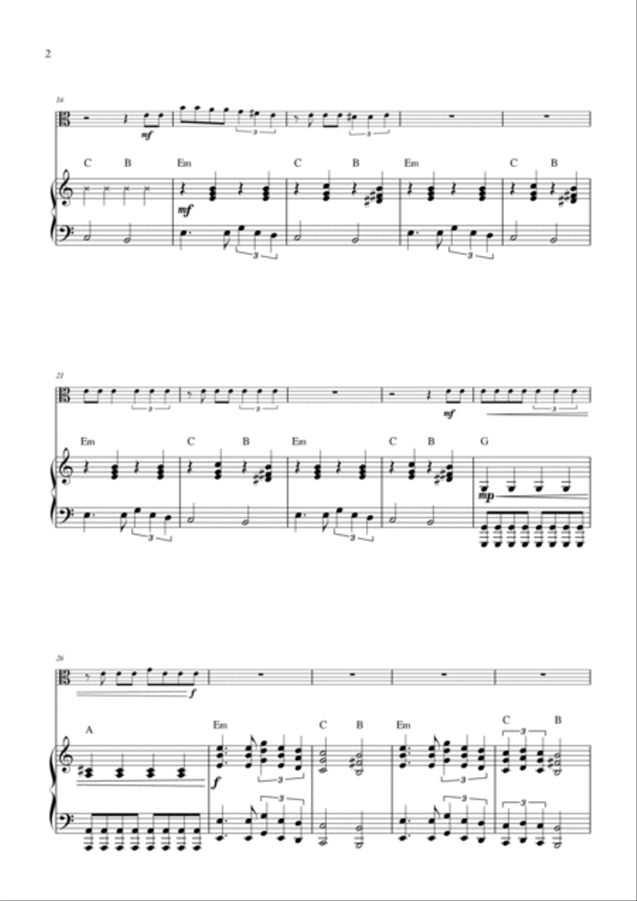 Seven Nation Army Seven Nation Army Viola scores gallery preview page 2