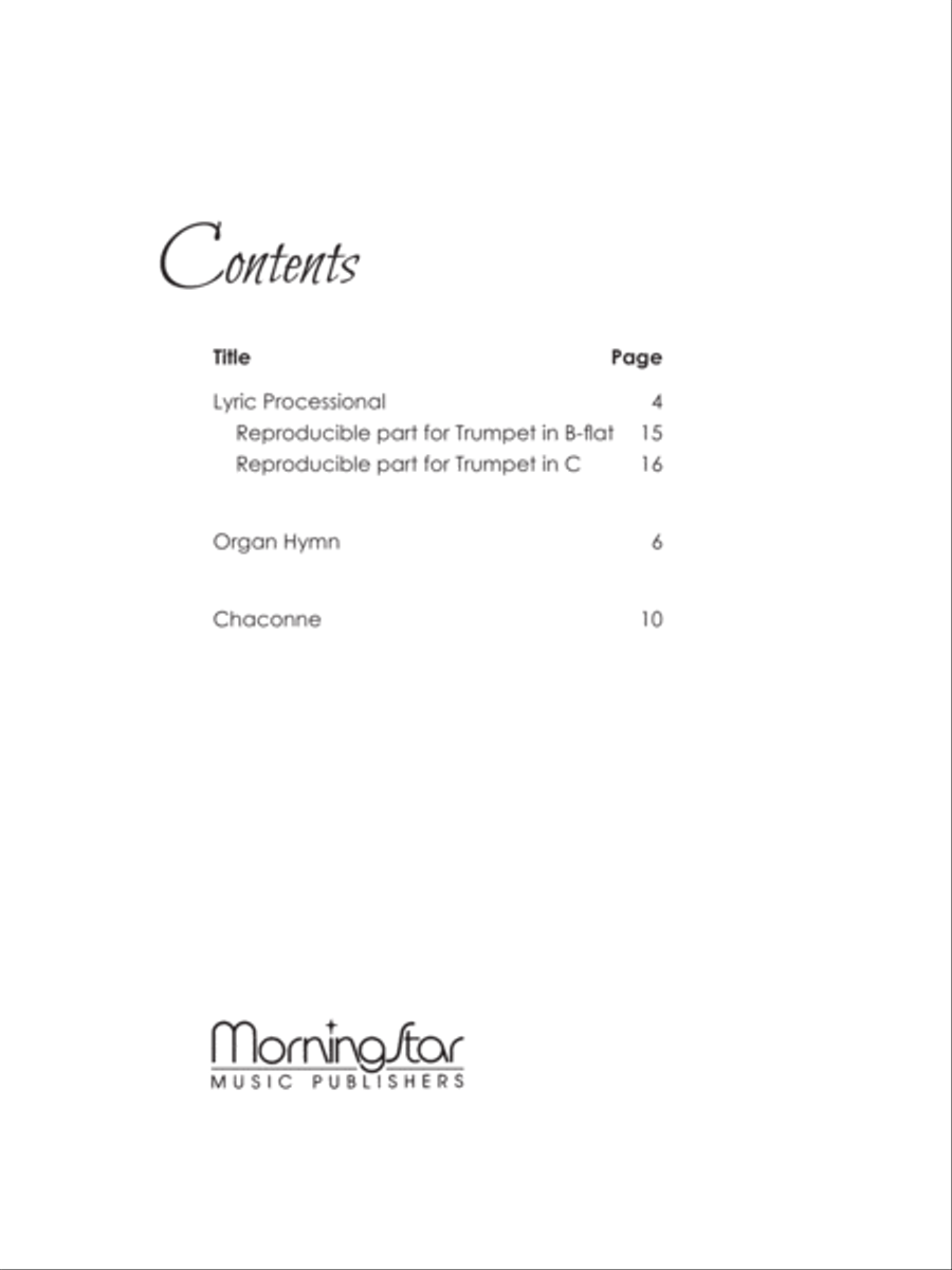 Three Lyric Solos for Organ Organ Solo scores gallery preview page 2