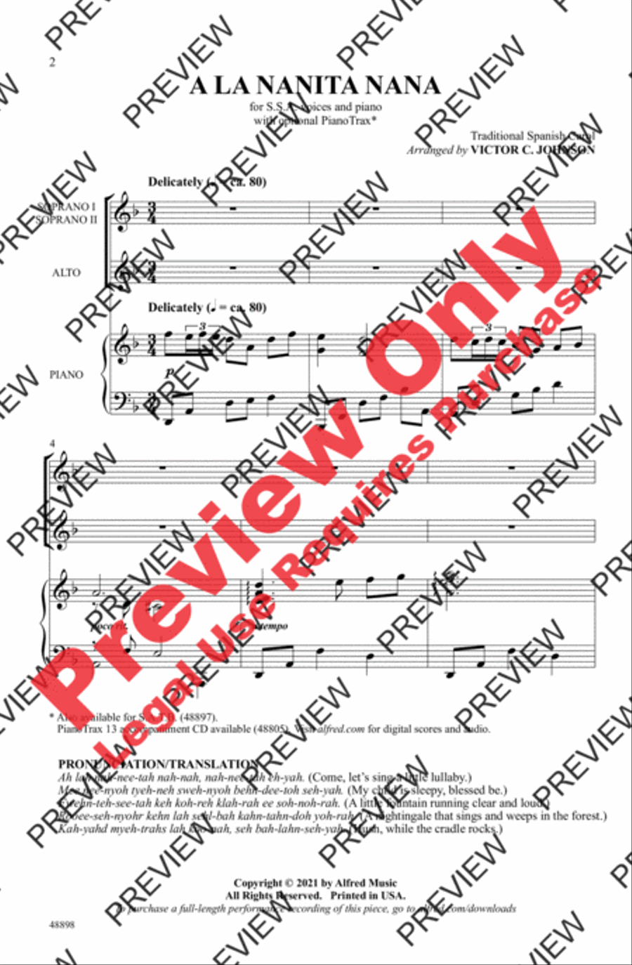 A La Nanita Nana A La Nanita Nana Women's Choir scores gallery preview page 2