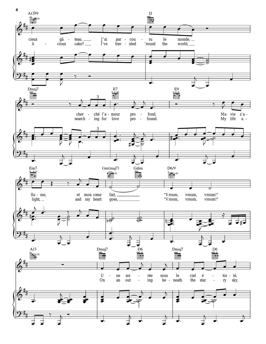 Mon Coeur Fait Vroum (My Heart Goes Vroom) (from Cars 2) Acoustic Guitar scores gallery preview page 4