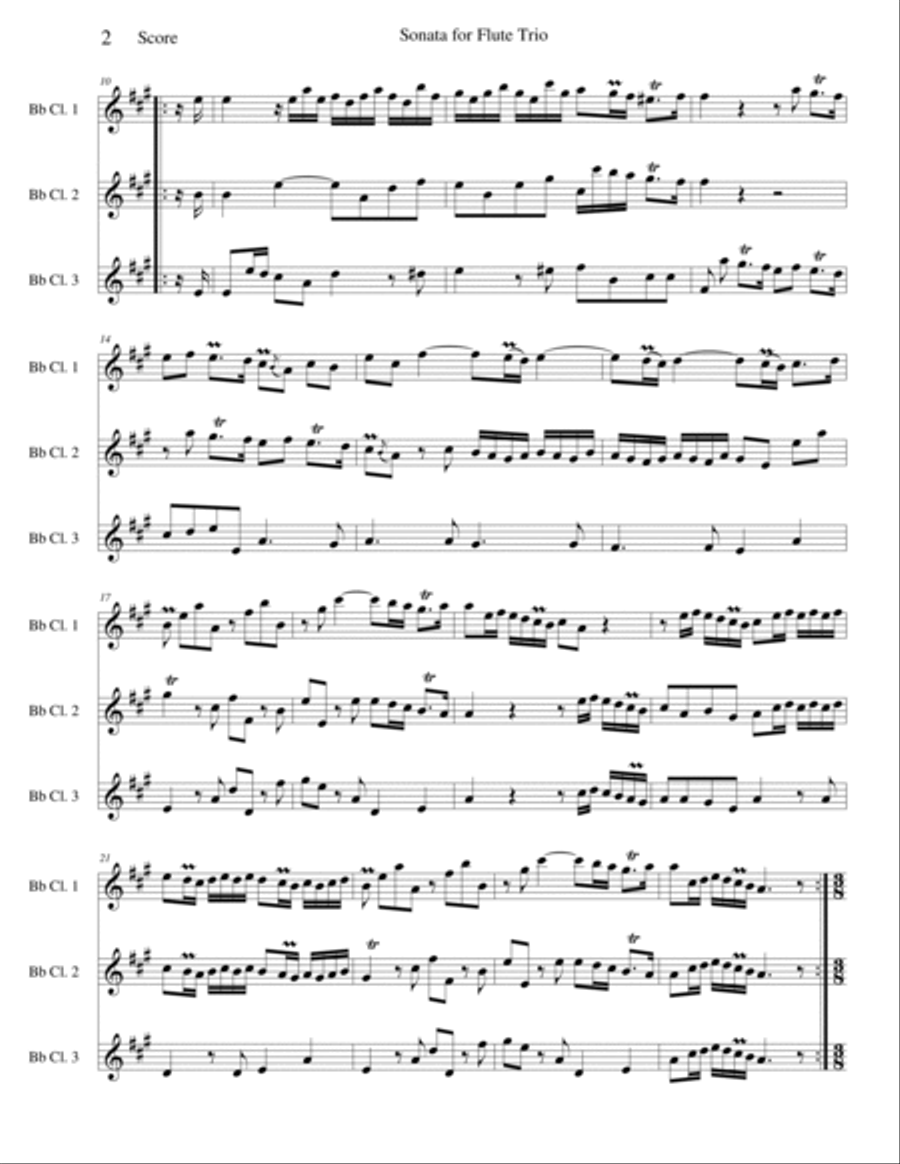 Flute Sonata, Opus 7 No. 3 Clarinet Trio scores gallery preview page 2