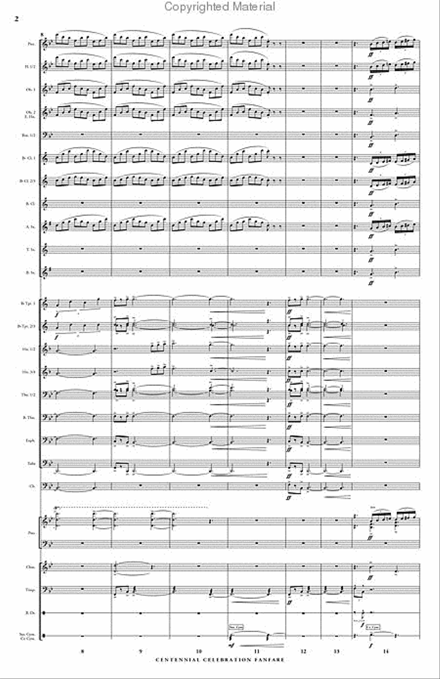 Centennial Celebration Fanfare Concert Band scores gallery preview page 3