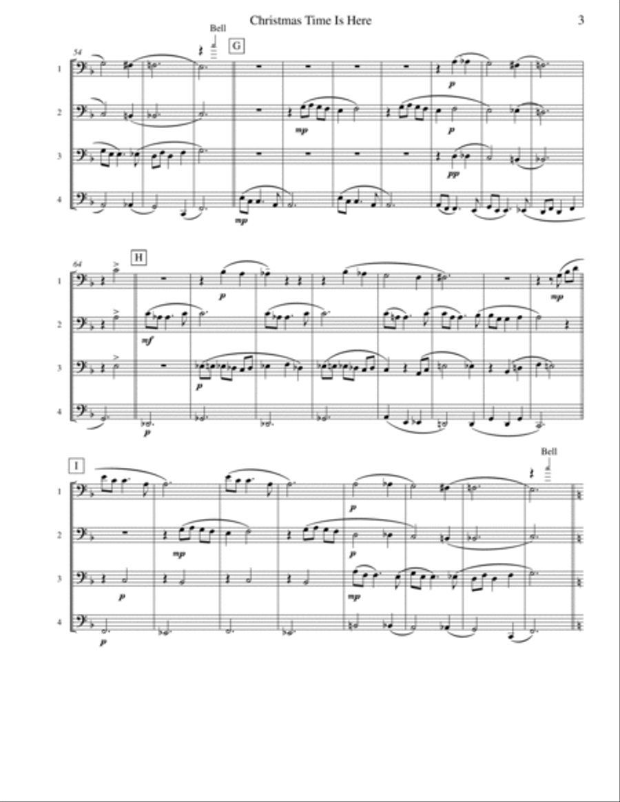 Christmas Time Is Here Brass Quartet scores gallery preview page 3