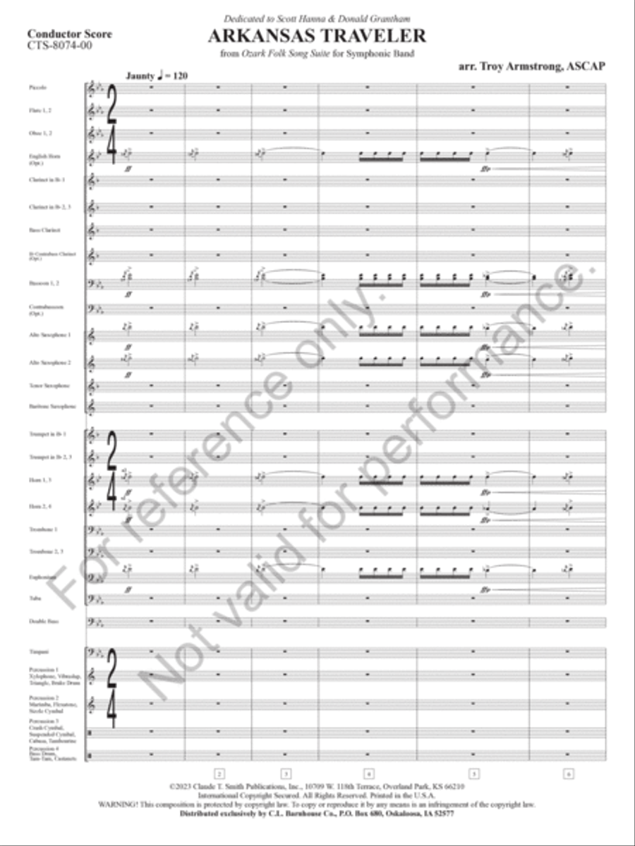 Arkansas Traveler Arkansas Traveler Concert Band scores gallery preview page 4